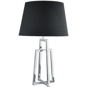 SEARCHLIGHT YORK TABLE LAMP - CHROME BASE & BLACK TAPERED SHADE