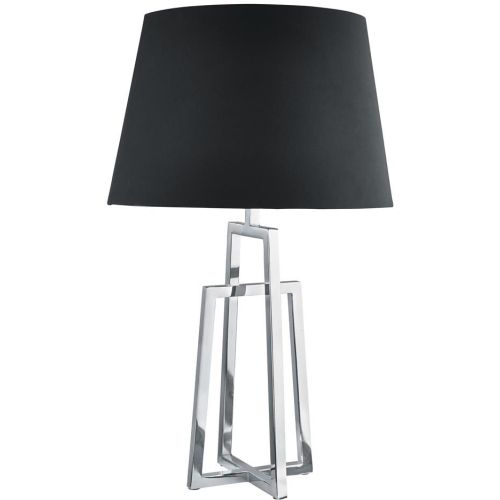 SEARCHLIGHT YORK TABLE LAMP - CHROME BASE & BLACK TAPERED SHADE