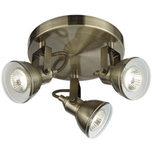 SEARCHLIGHT FOCUS 3LT INDUSTRIAL SPOTLIGHT BAR - ANTIQUE BRASS