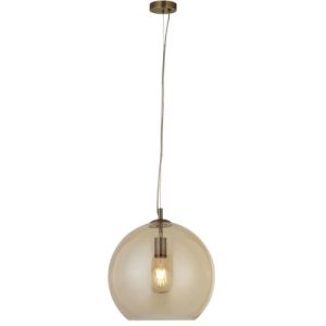 SEARCHLIGHT BALLS CEILING PENDANT - ANTIQUE BRASS & AMBER GLASS