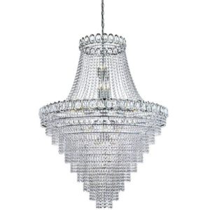SEARCHLIGHT LOUIS PHILLIPE 28LT TIERED CHANDELIER - CLEAR CRYSTAL