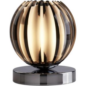 SEARCHLIGHT CLAW TOUCH TABLE LAMP - SMOKED ACRYLIC, GLASS & CHROME
