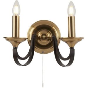 SEARCHLIGHT BELFRY 2LT WALL LIGHT - DARK BRONZE & BRASS