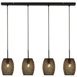 SEARCHLIGHT LASER 4LT BAR CEILING PENDANT - BLACK LASER CUT METAL