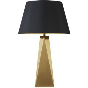 SEARCHLIGHT MALDON TABLE LAMP - GOLD METAL BASE & BLACK/GOLD SHADE