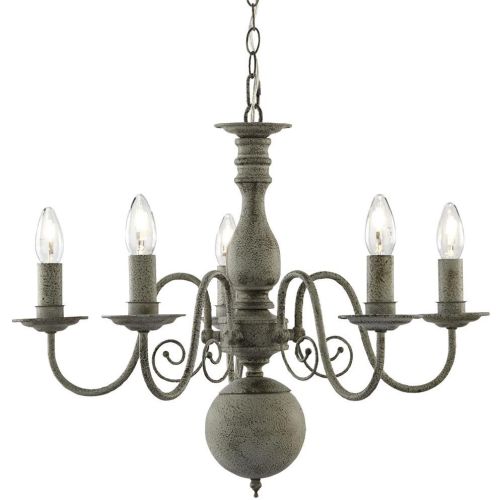 SEARCHLIGHT GREYTHORNE 5LT CEILING PENDANT - TEXTURED GREY METAL