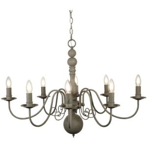 SEARCHLIGHT GREYTHORNE 8LT CEILING PENDANT - TEXTURED GREY METAL