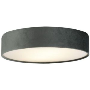 SEARCHLIGHT DRUM 2 3LT FLUSH CEILING LIGHT - GREY VELVET SHADE