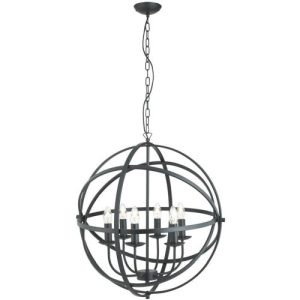 SEARCHLIGHT ORBIT 6LT CEILING PENDANT - BLACK METAL