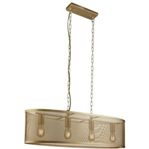 SEARCHLIGHT FISHNET 4LT OVAL CEILING PENDANT - MATT GOLD MESH