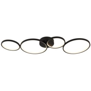 SEARCHLIGHT CIRQUE 4LT LED RING FLUSH CEILING LIGHT - BLACK METAL