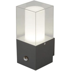 SEARCHLIGHT GRANADA OUTDOOR WALL LIGHT, PIR SENSOR - GREY & CLEAR,IP44