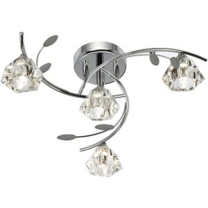 SEARCHLIGHT SIERRA 4LT SEMI-FLUSH CEILING LIGHT - CHROME & CLEAR GLASS