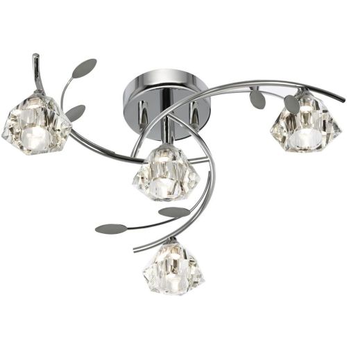 SEARCHLIGHT SIERRA 4LT SEMI-FLUSH CEILING LIGHT - CHROME & CLEAR GLASS