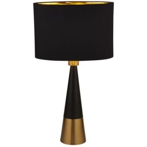 SEARCHLIGHT CHLOE TABLE LAMP - ANTIQUE COPPER, BLACK SHADE GOLD INTERIOR