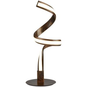 SEARCHLIGHT RIBBON LED TWIST TABLE LAMP - RUSTIC BLACK/GOLD METAL & OPAL