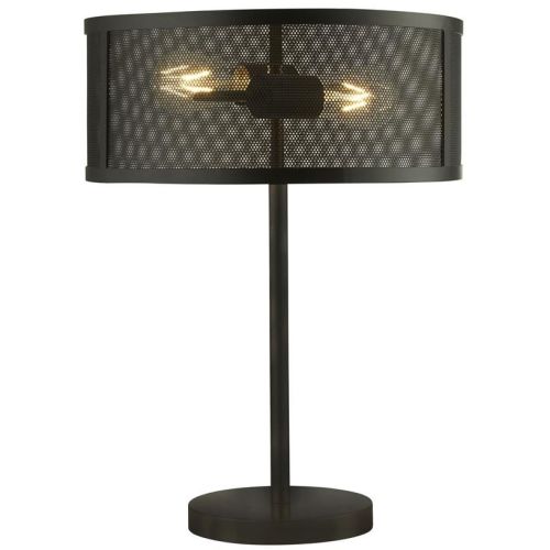 SEARCHLIGHT FISHNET 2LT TABLE LAMP - MATT BLACK METAL