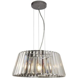 SEARCHLIGHT TIARA 5LT CEILING PENDANT - CHROME & CRYSTAL GLASS