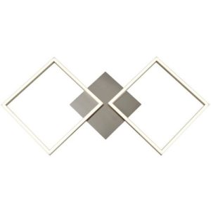 SEARCHLIGHT WALL ART 2LT LED FLUSH LIGHT - SATIN SILVER