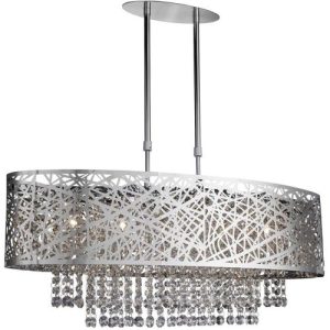 SEARCHLIGHT MICA 5LT SEMI -FLUSH - CHROME METAL