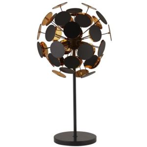 SEARCHLIGHT DISCUS 3LT TABLE LAMP - BLACK METAL & PC DISCS