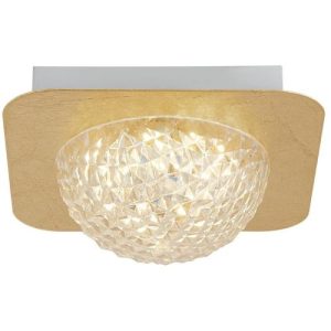 SEARCHLIGHT CELESTIA LED FLUSH -GOLD LEAD WITH CLEAR ACRYLIC