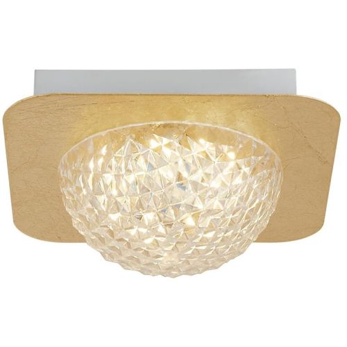 SEARCHLIGHT CELESTIA LED FLUSH -GOLD LEAD WITH CLEAR ACRYLIC