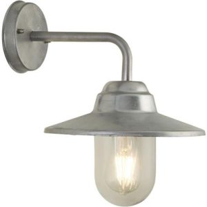 SEARCHLIGHT TORONTO OUTDOOR WALL LIGHT - GALVANISED METAL & CLEAR GLASS