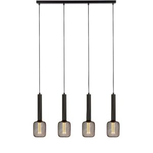 SEARCHLIGHT DULWICH 4LT BAR PENDANT - BLACK METAL