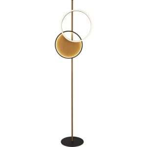 SEARCHLIGHT CURIO FLOOR LAMP - BLACK METAL & WOOD