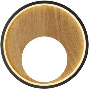 SEARCHLIGHT CURIO WALL LIGHT - BLACK METAL & WOOD