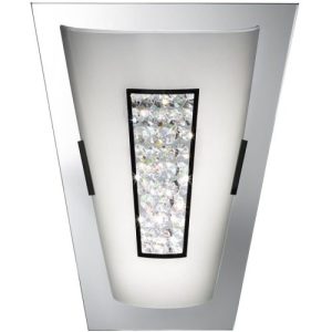 SEARCHLIGHT PORTLAND LED BATHROOM WALL LIGHT - CHROME, GLASS & ICE, IP44