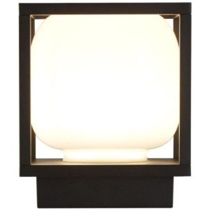 SEARCHLIGHT ATHENS LED OUTDOOR LIGHT - BLACK WITH OPAL SHADE