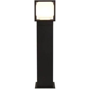 SEARCHLIGHT ATHENS 650MM LED OUTDOOR POST - BLACK WITH OPAL SHADE