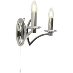 SEARCHLIGHT ASCOT 2LT WALL LIGHT- CHROME