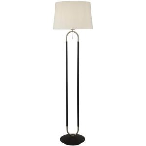 SEARCHLIGHT JAZZ FLOOR LAMP - SATIN SILVER, BLACK & WHITE VELVET SHADE