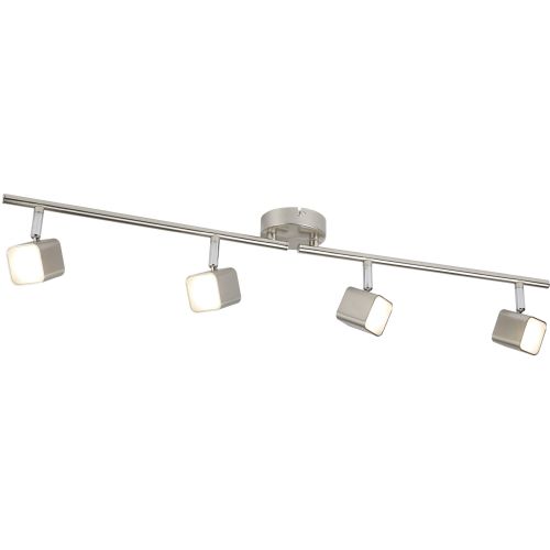 SEARCHLIGHT 4LT LED SQUARE HEAD SPLIT BAR SPOTLIGHT - SATIN SILVER
