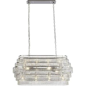 SEARCHLIGHT RENE 12LT CEILING PENDANT - CHROME & CRYSTAL