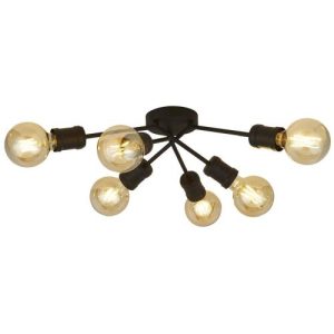 SEARCHLIGHT DANCE 6LT FLUSH CEILING LIGHT - SAND BLACK
