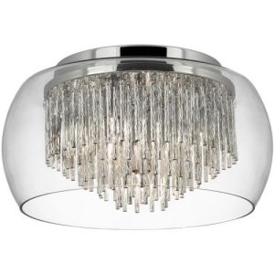 SEARCHLIGHT CURVA 4LT FLUSH CEILING LIGHT - ALUMINIUM TUBES & GLASS