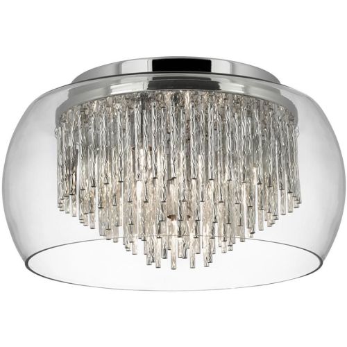 SEARCHLIGHT CURVA 4LT FLUSH CEILING LIGHT - ALUMINIUM TUBES & GLASS