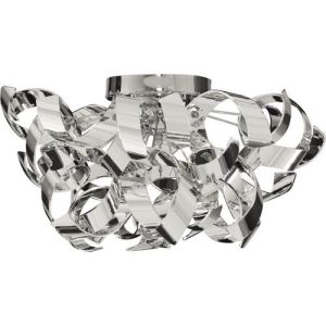 SEARCHLIGHT CURLS 3LT SEMI-FLUSH CEILING LIGHT - METAL & CHROME