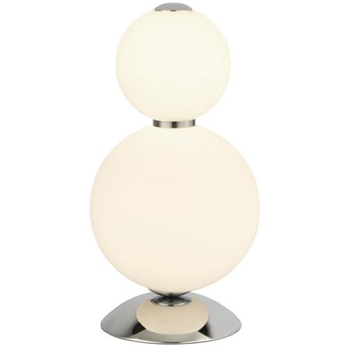 SEARCHLIGHT SNOWBALL TABLE LAMP - CHROME & OPAL GLASS SHADE
