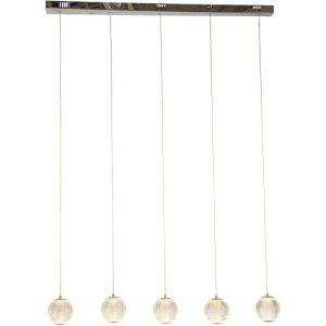 SEARCHLIGHT ALLURE 5LT BAR PENDANT - CHROME METAL & CLEAR ACRYLIC