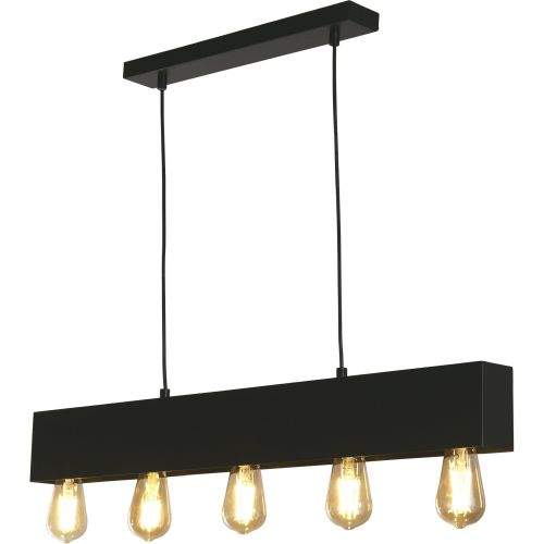 SEARCHLIGHT PIANO 5LT DINER BAR PENDANT - MATT BLACK METAL