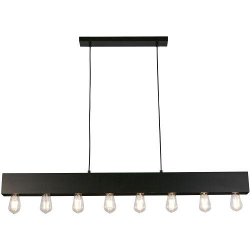 SEARCHLIGHT PIANO 8LT DINER BAR PENDANT - MATT BLACK METAL