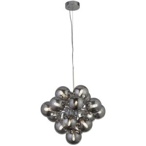 SEARCHLIGHT BERRY 17LT CEILING PENDANT - CHROME & SMOKE GLASS