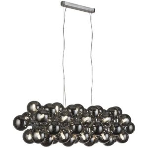 SEARCHLIGHT BERRY 25LT CEILING PENDANT - CHROME & SMOKE GLASS