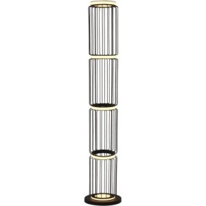 SEARCHLIGHT CIRCOLO CAGE FLOOR LAMP - BLACK METAL & WHITE SILICON
