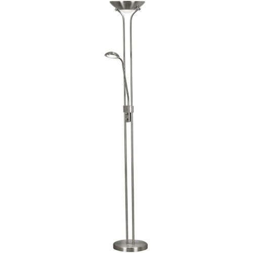 SEARCHLIGHT MOTHER & CHILD LED DIMMABLE FLOOR LAMP - SATIN SILVER